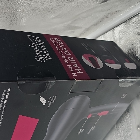 H Vivitar Simply Beautiful 1875 Watts Pink Black Ionic Tourmaline Hair Dryer NIB - Picture 6 of 7